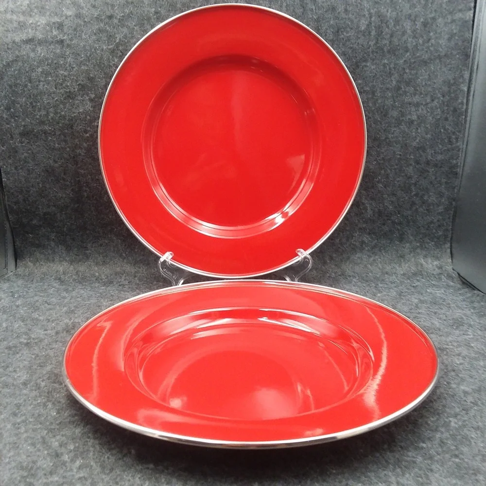 Set of 2 Pottery Barn Red 12